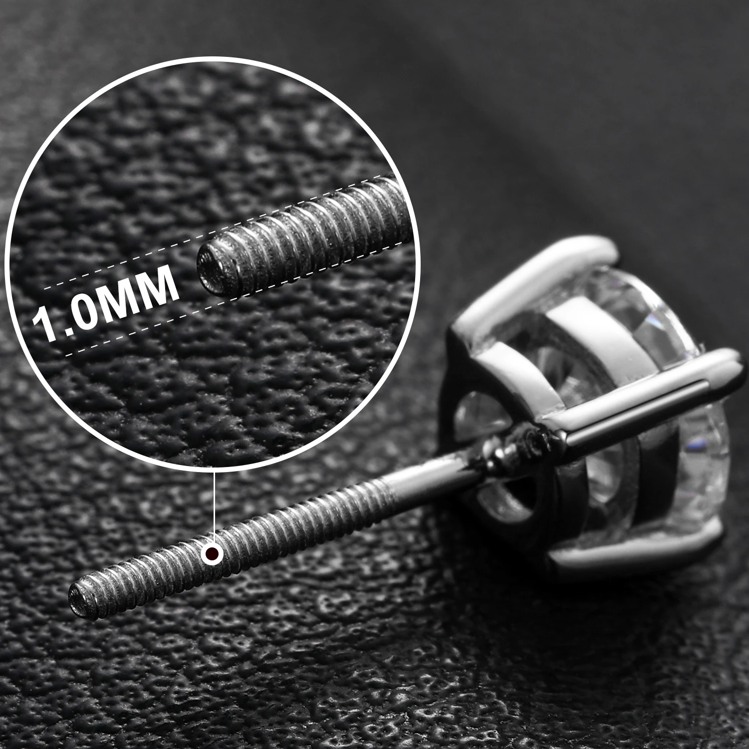 10mm 4CT Real Moissanite Diamond Gemstone Earrings For Women Screw Back 100% 925 Sterling Silver Sparkling Wedding Jewelry Gift