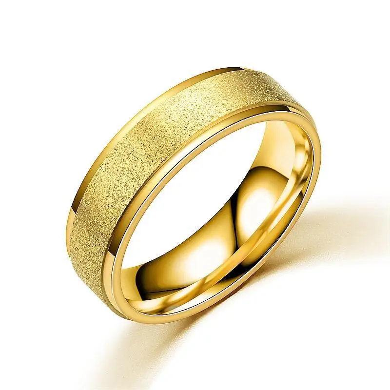 Stainless Steel Matte Frosted Band Ring - Unisex Fashion Jewelry Gift