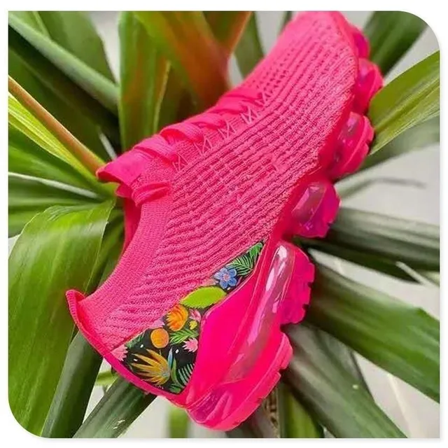 Women Mesh Breathable Sport Sneakers Ladies Casual Light Outdoor Shoes Female Platform Running Walking Shoes Sneakers Women 48-Red