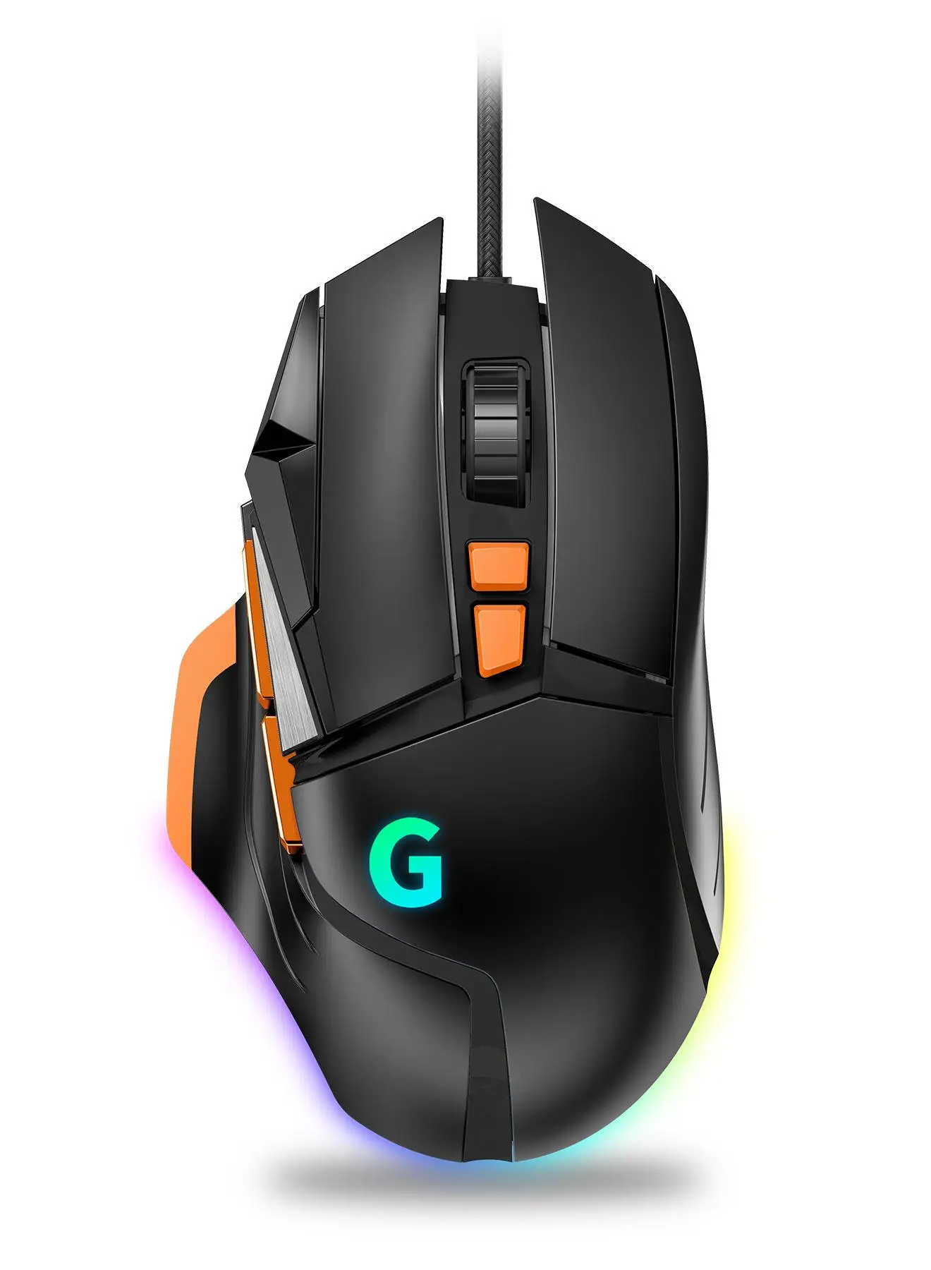 עכבר משחק G502 עם ממשק USB מחובר RGB עם רזולוציה אופטית של 7200 עיצוב ארגונומי עבור E-sports Internet Cafe Gaming - שחור