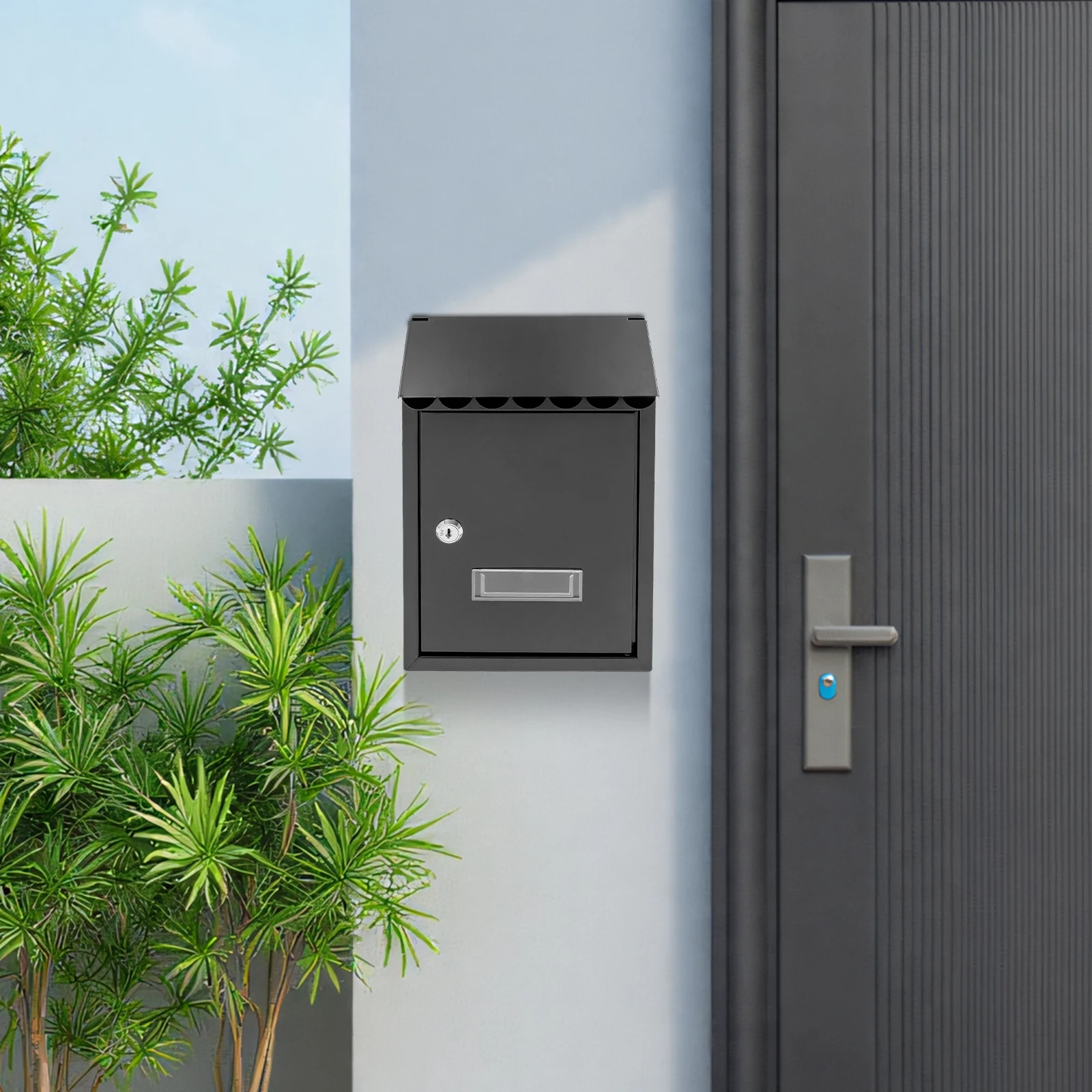 30cm Retro Letter Box Wall-Mounted Mailbox 2 Keys Iron Postbox Collection Box Ballot Case Newspaper Letter