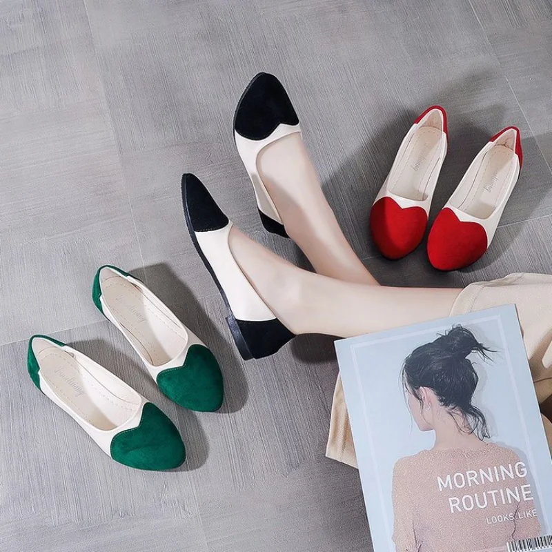 New Large Size Flat Sole Women Shoes Fashion Round Head Heart-shaped Comfort Soft Sole Casual Shoes for Women Zapatos De Mujer 5
