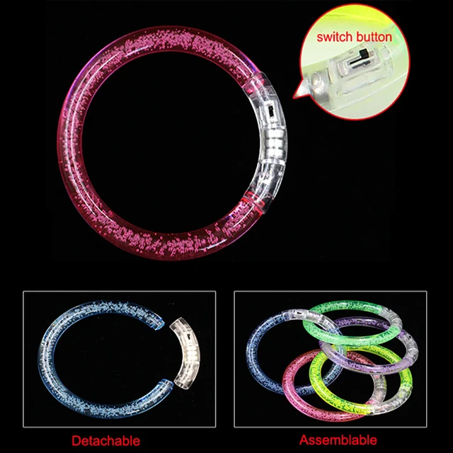 50pcs Flash Dance Bracelets Wristbands LED Flashing Wrist Glow In The Dark  for Halloween Gift pulseras luminosas fluorescentes