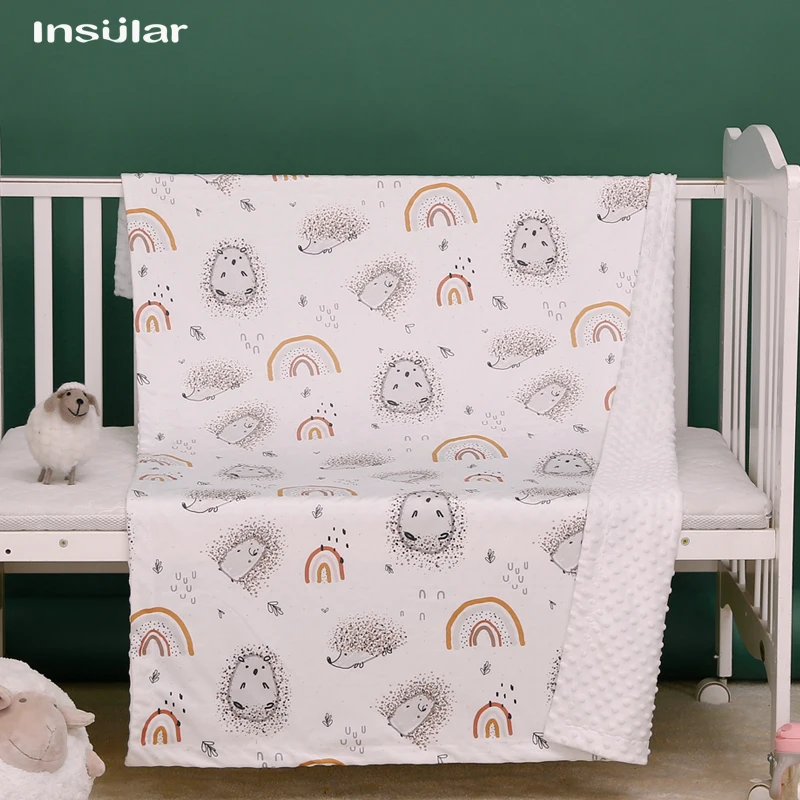 Muslin Baby Blankets Warm Embossed Flannel Thermal Soft Stroller Sleep Cover Cartoon Infant Bedding Swaddle Wrap Kids Bath Towel
