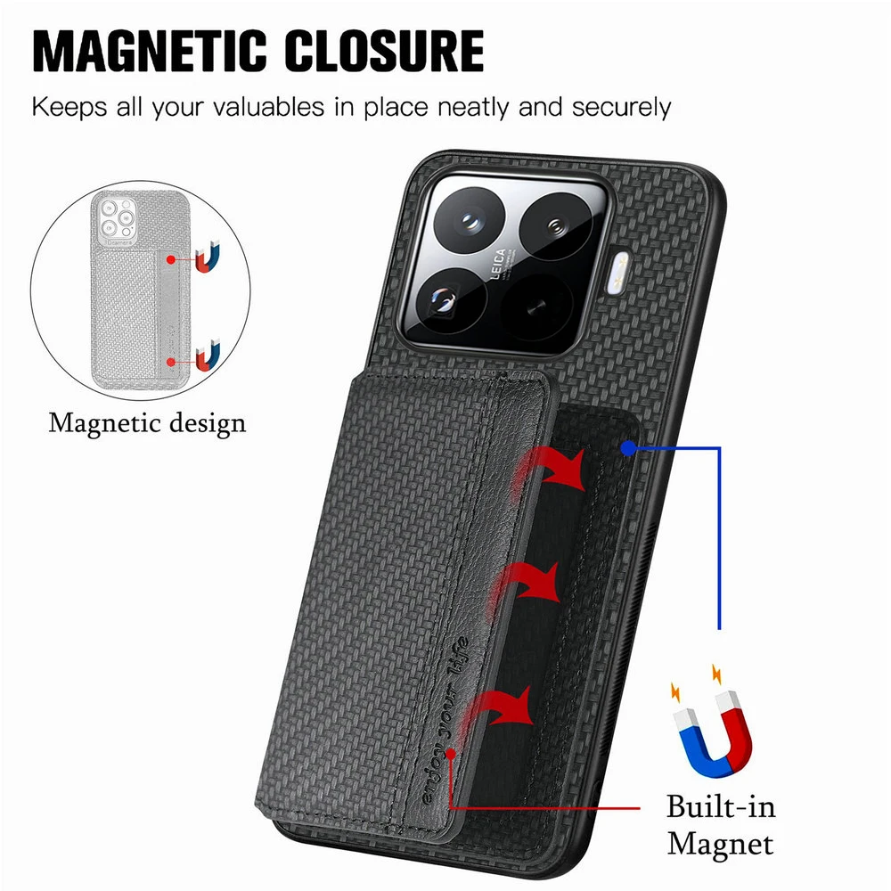 Premium RFID Protection Leather Wallet Case - Magnetic Closure & Card Holder