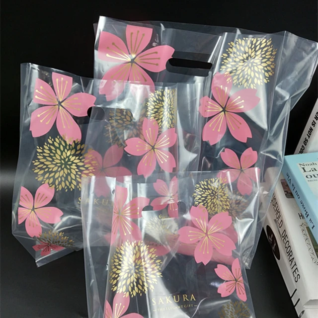 New Pink Cherry Blossom Gift Bag Creative Small Fresh Tote Bag Paper Bag  Spot Cosmetic Packaging Bag - China Custom Bag, Packaging Bag