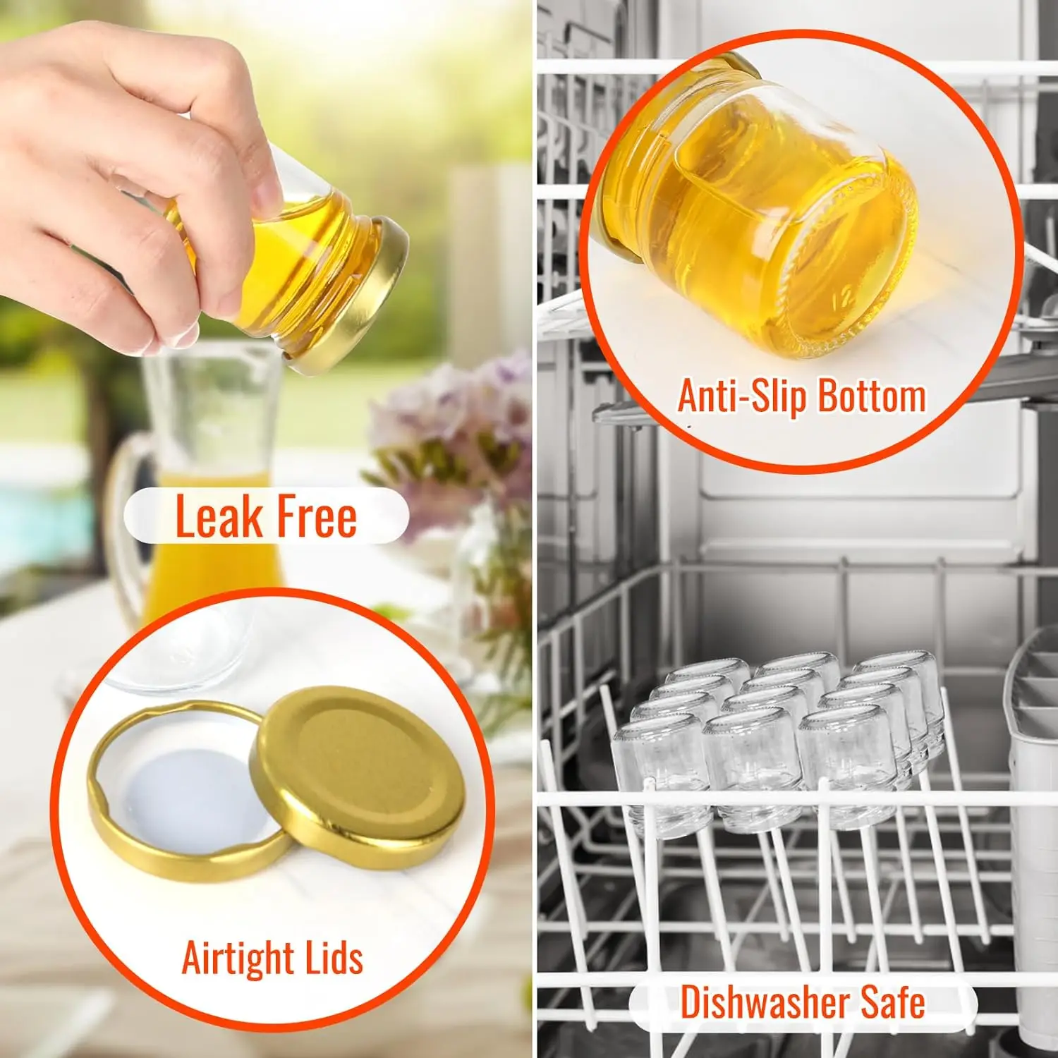 Mini Honey Jars with Dipper , Mini Glass Jars with Lids/Wooden Dippers/Bee Pendants/Gift Bags/Tags/,Small Honey Jars forWedding 5