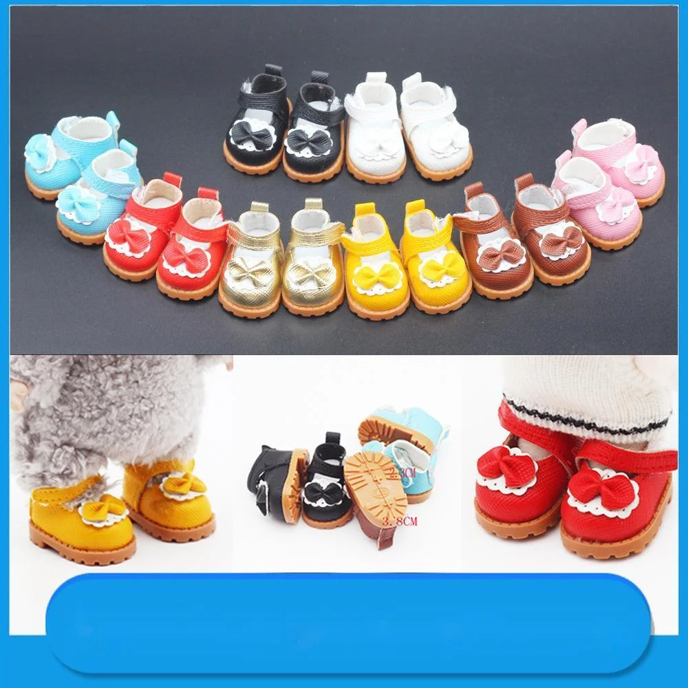 Doll Leather Shoes Labubu Bow Shoes for 17cm Labubu 10cm EXO /Cotton Doll Finger Shoes 2