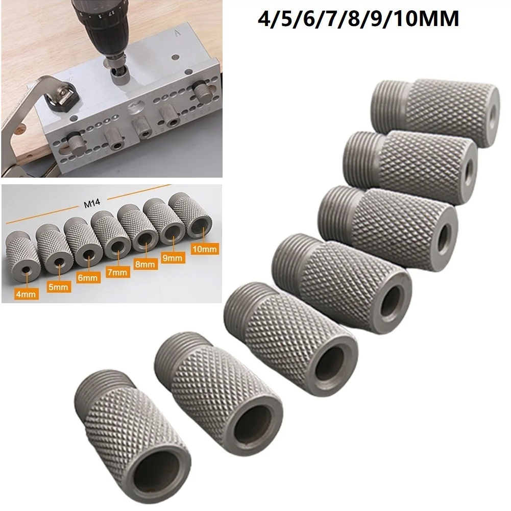 1PC Drill Sleeve Bushing Stainless Steel M14 Dowelling Jig Wood Drilling Guide Locator 4/5/6/7/8/9/10mm For Woodworking Drill 1pc drill sleeve bushing stainless steel m14 dowelling jig wood drilling guide locator 4 5 6 7 8 9 10mm for woodworking drill