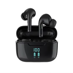 Premium Wireless Bluetooth HIFI Stereo Earbuds with ENC and Power Display (Black)