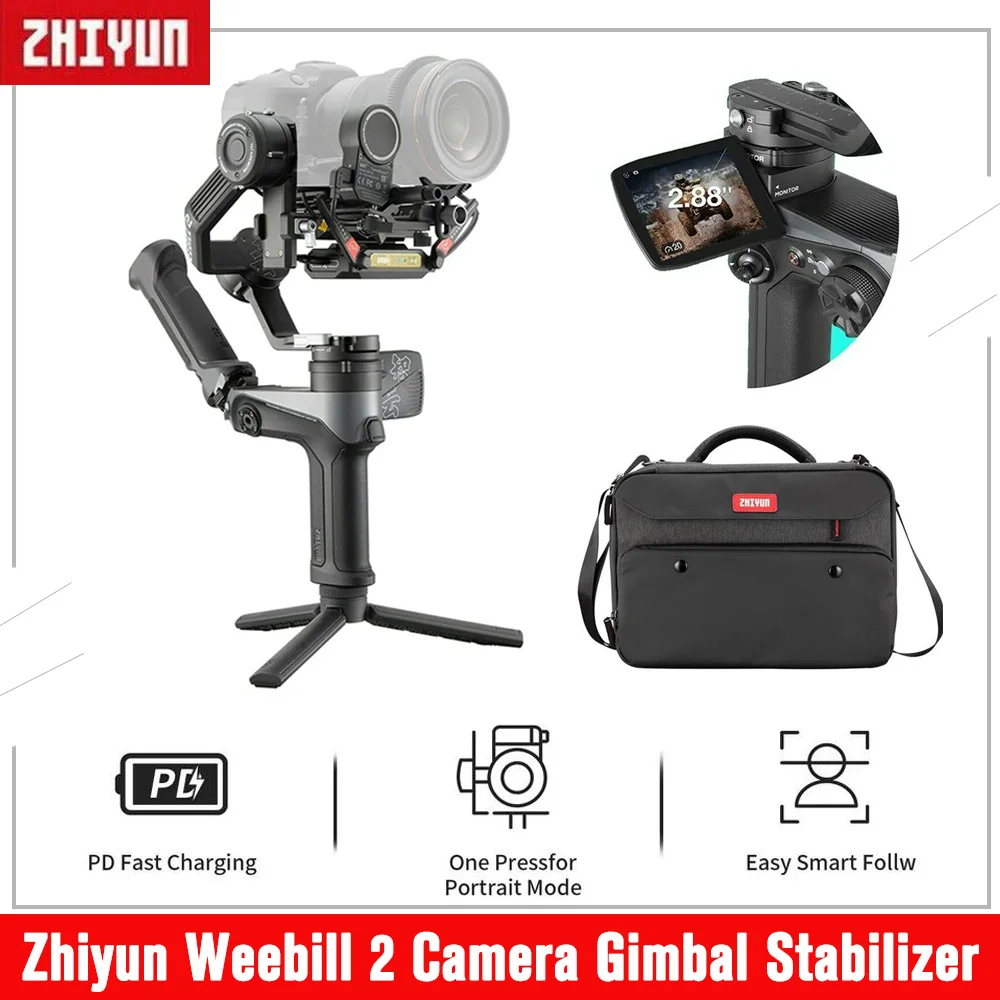 

3-осевой Ручной Стабилизатор ZHIYUN Weebill 2 Для беззеркальных камер Canon, Sony, Nikon, Panasonic, Fujifilm
