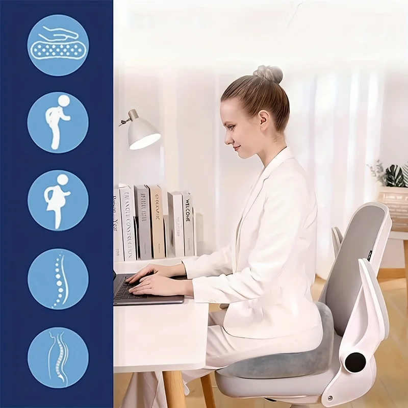 Memory Foam Cushion for Tailbone,Hemorrhoid Care - Donut Seat Pad with Cushioned,Portable Oval for Pregnancy,Office Chair,Car