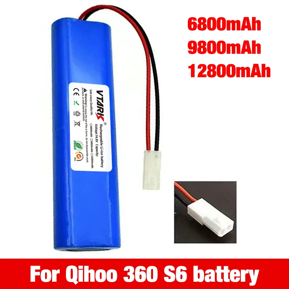 

Suitable For Qihoo 360 S6 Robot Vacuum Cleaner 14.8V 12800mAh 9800mAh 6800mAh Spare Battery Pack Or Better