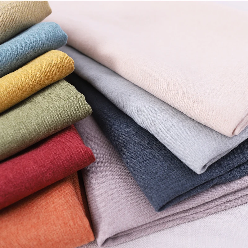 

Imitation Linen Fabric Linen Sofa Fabric Solid Color Tablecloth Curtain Dustproof Cover Cloth Handmade DIY Linen
