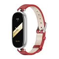 Leather Red Silver