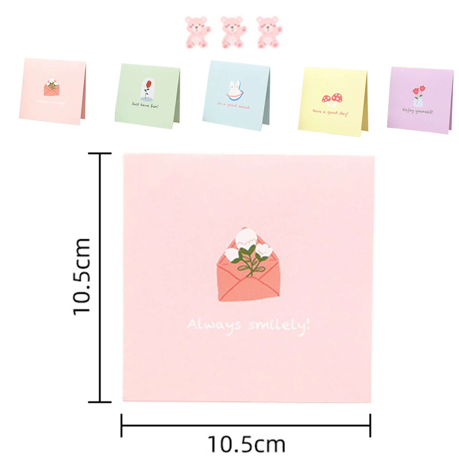 Cute 3D Card Best Wishes Popup Greeting Card for Anniversary Birthday Paper Message birthday cartoon Animal bear cake Paper art