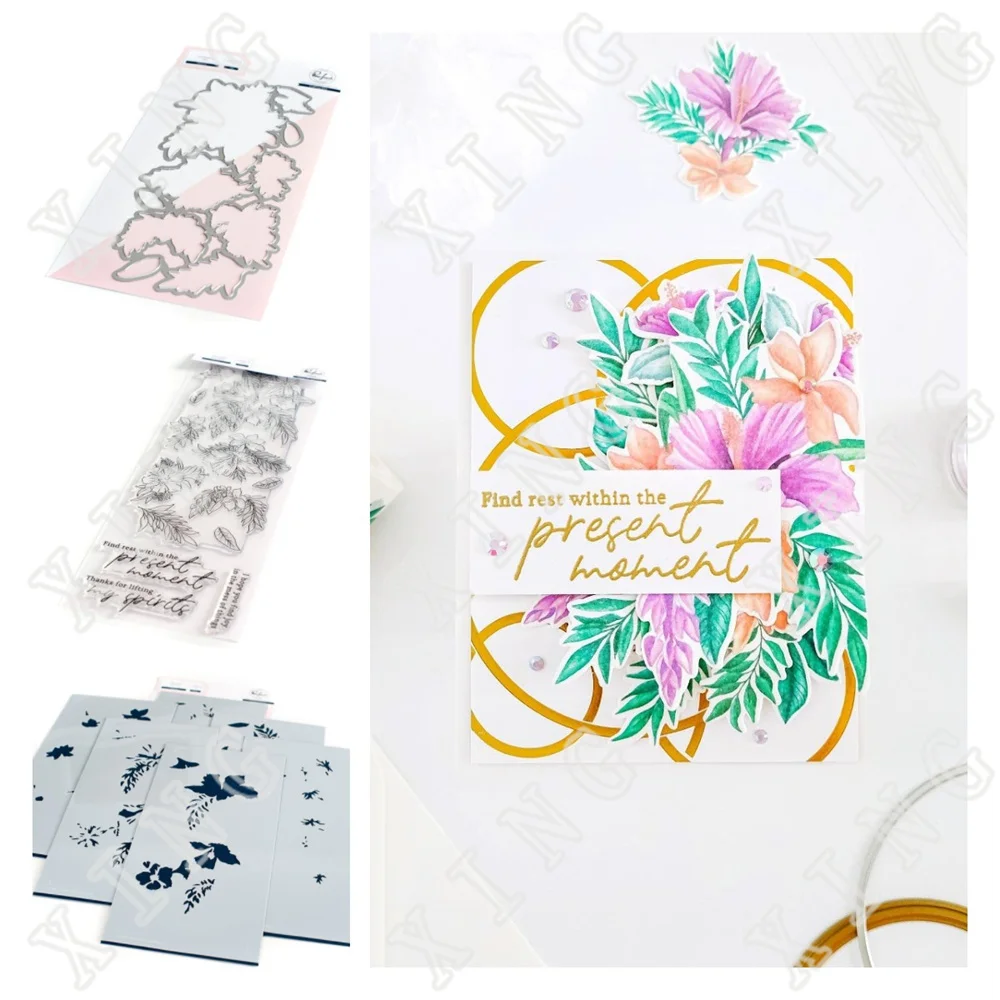 mini clear stamps 2022 New Spring Geo Blocks Solid Hot Foil Plate Layering Stencils Diy Paper Card Envelope Scrapbooking Coloring Embossed Molds alphabet clear stamp Scrapbooking & Stamps