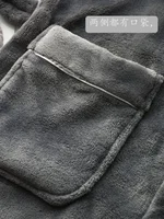 Women Winter Extra Long Warm Flannel Bathrobe Men Hooded Plaid Plus Size Coral Fleece Kimono Robes Long Sleeve Bath Robe Pijamas 3