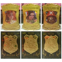 Anime One Piece Luffy Nami Robin Chopper Sanji Shanks Metal Bounty Rare Collectible Cards Christmas Birthday Gift Children's Toy 1