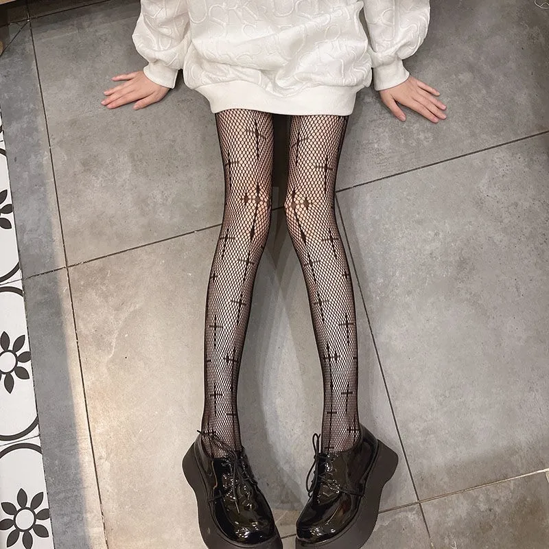 Cross Print Club Tights Women Sexy Mesh Pantyhose Fishnet Nylon Fantasy Body Stockings Black Long Gothic Lolita Girls High Socks Sd36e39a26ba84132aa7fed6ba9275ac5Y