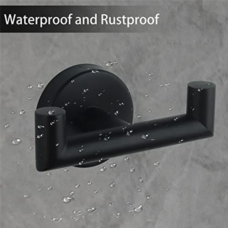 Double Towel Hooks For Bathroom Black Wall Mount Robe Hook Double Towel Hook Holder For Kitchen Bathroom