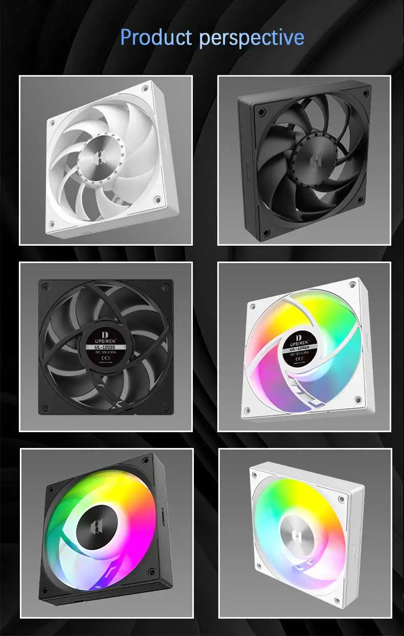 UL-12025 12CM 12V 4PIN PWM/5V 3PIN ARGB chassis cooling fans 25MM thickness 800-