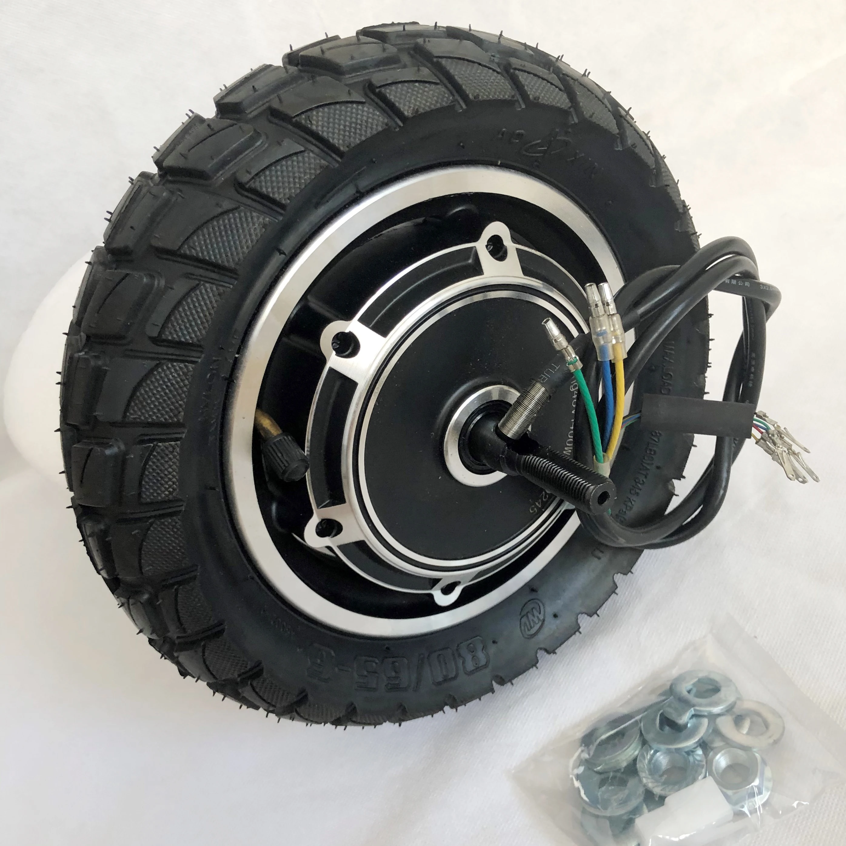 Roue de moteur de vélo électrique pour scooter pliant à double entraînement, 10 ", 24V, 36V, 500W, 48V, 800W, 1000W, DIY