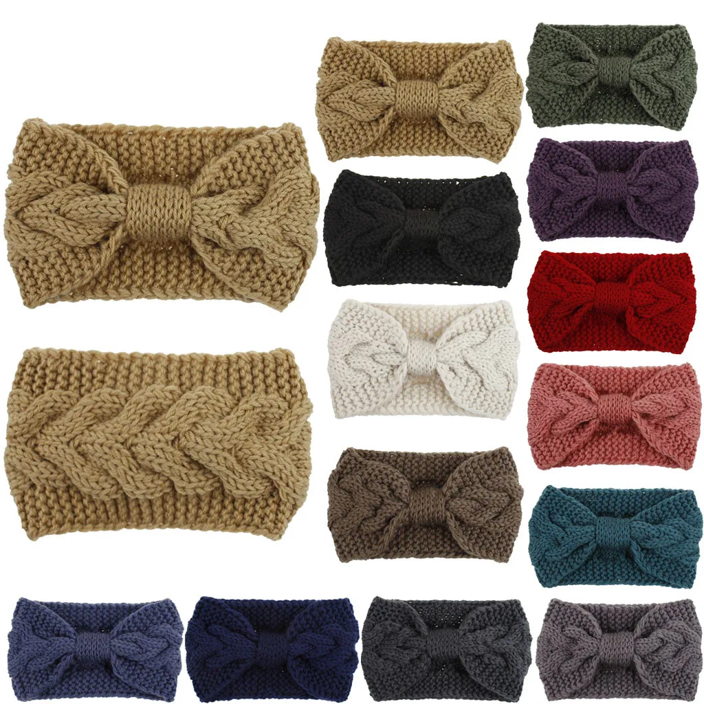 

Women Headband Solid Color Elastic Hair Bands Twisted Knitted Turban Headwrap Winter Girls Hairband Fashion Hair Accessories