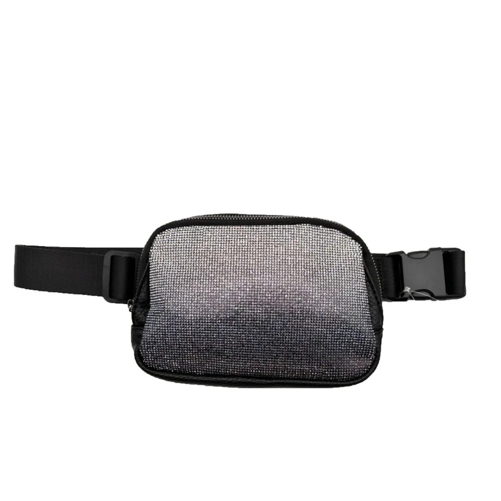 Fashion Gradient Diamond Fanny Packs Women Luxury Designer Shine Crossbody Sling Bags Female Casual Versatile Hip Pouch