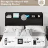 Lift Up Storage Bed Frame, Wooden Platform Bed Frame with Lifting Storage & Charging Station, No Spring Box Needed/Noise Free 6