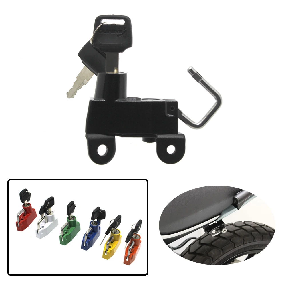 For Ducati Scrambler Sixty/Icon/Urban Enduro 2015- Motorcycle Anti-Theft Security Aluminum Alloy Helmet Lock With 2 Keys