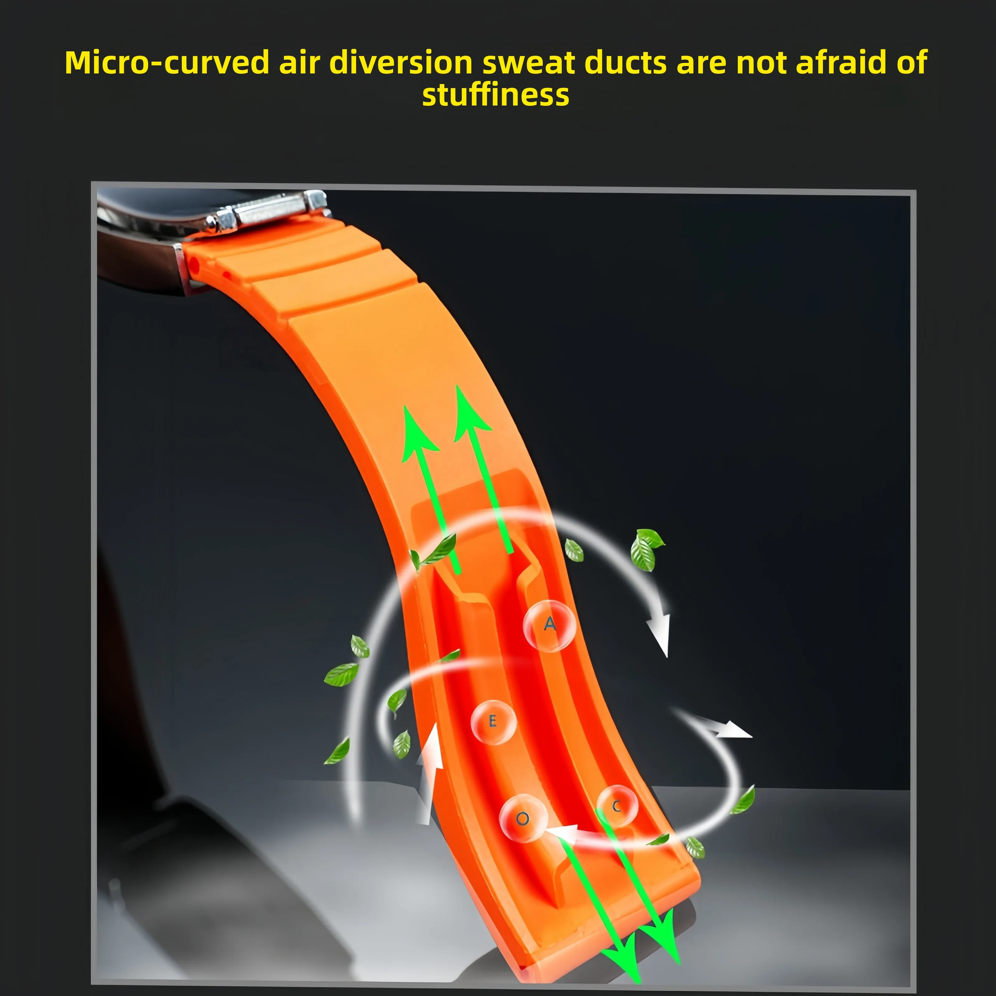 Curved End Silicone Rubber Watch Band Bracelet - Available in 20mm, 21mm, and 22mm Sizes