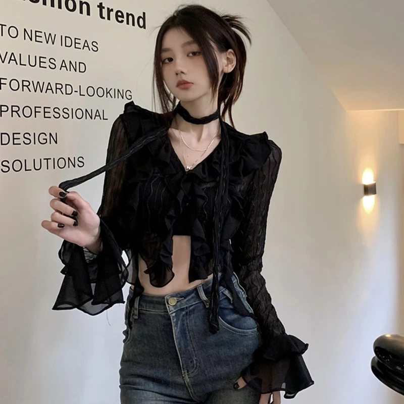 Y2K Asymmetrical Double Zipper Blouse (M)