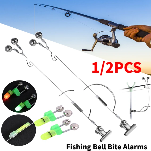 2/1PCS Stainless Steel Fishing Rod Bite Bait Alarm Night Fish