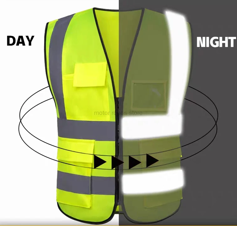 Reflective Safety Vest High Visibility blank Custom Logo XXXL Working Vest Motorcycle Jacket Fluorescent Signal For Men Woman