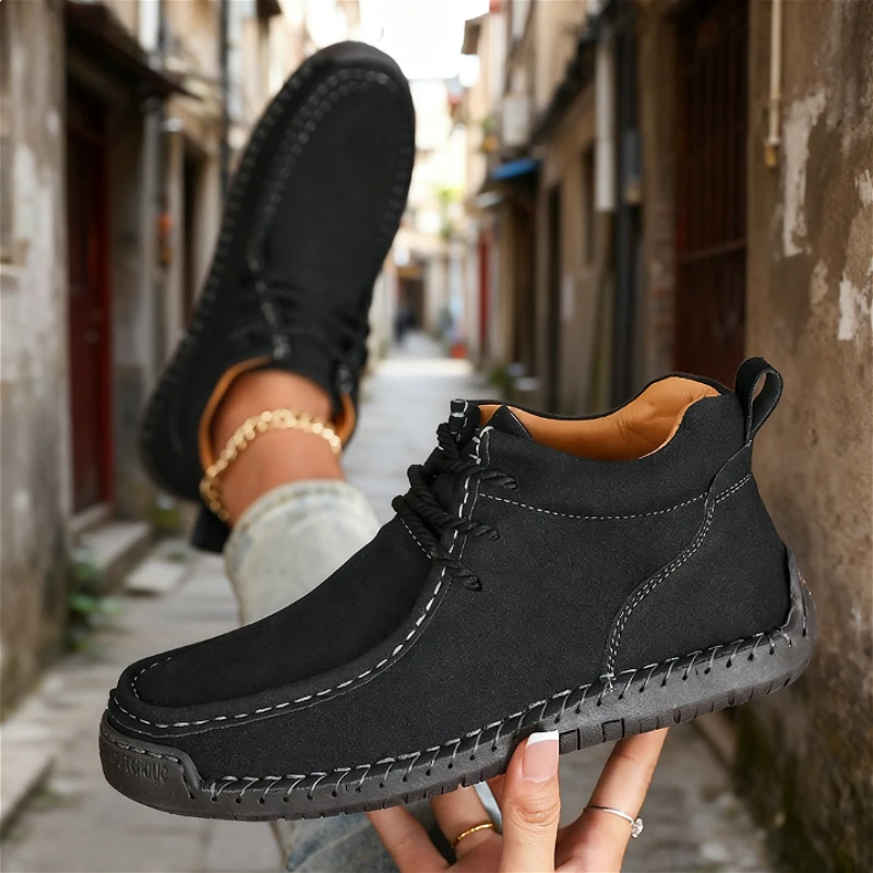 Brown Classic Shoes for Women Soft-soled Breathable Outdoor Women Retro Big Size Single Shoes Handmade Leather Loafers for Women