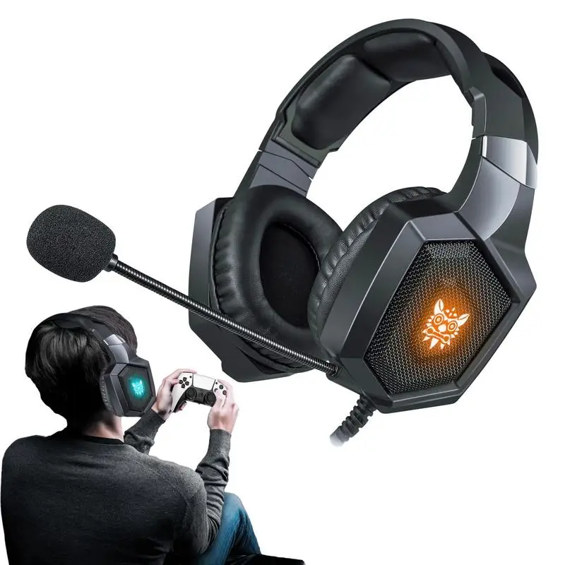 

Игровые наушники, проводные наушники RGB, черные наушники для сотового телефона, компьютерные наушники для планшета