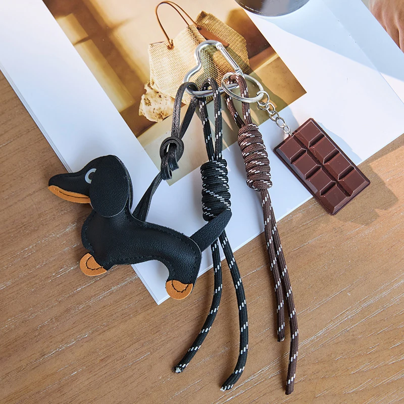 New Cartoon Personalized Keychain Bag Pendant Series Sausage Dog Shaped Bag Hanging Decoration For Gift