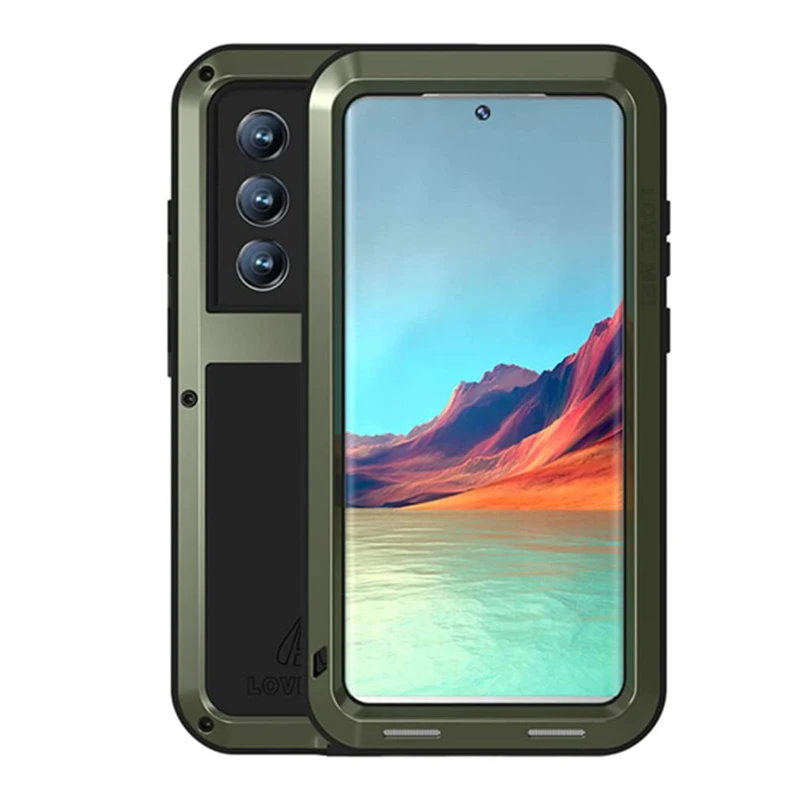 

360 Full Body Armor Metal Outdoor Mountaineering Case For Samsung Galaxy S22 + Ultra Powerful Heavy Duty Tank Protection Case