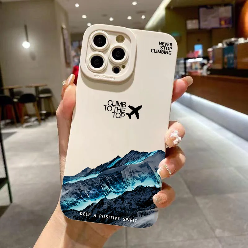 Mountain Peak Aircraft Shockproof Matte Phone Case