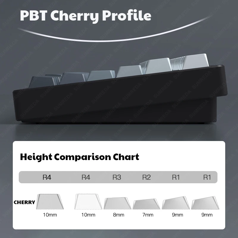Wob Arco-íris 75 Keycaps 133 Teclas Gradiente Pbt Dye Sub Key Caps Cereja Perfil Keycaps para Sugar65 Leobog Hi75 Hi8 Teclado de Alumínio - Imagem 6