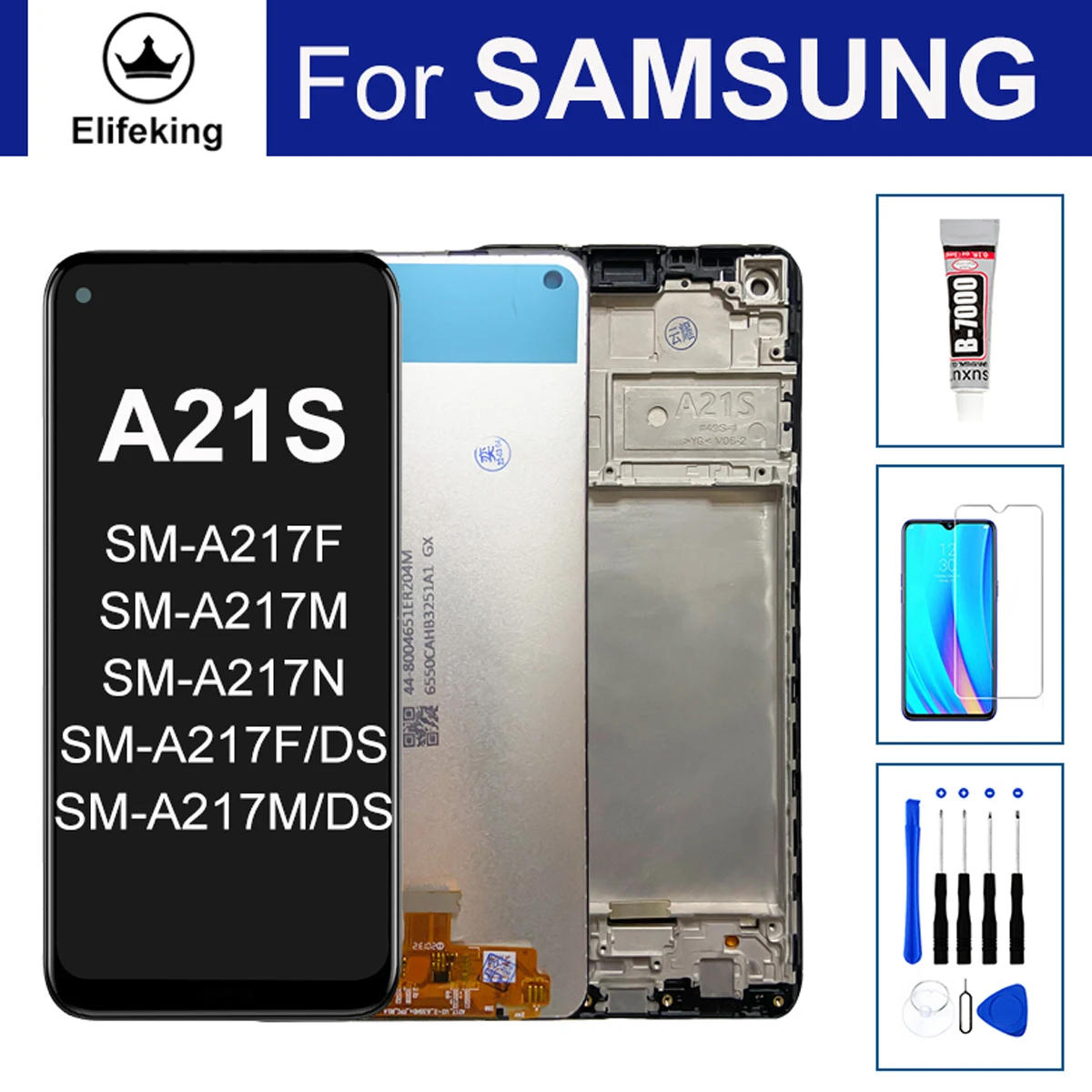 

LCD Display for Samsung A21S A217 Touch Screen Replacement for SM-A217F SM-A217F/DS SM-A217F/DSN SM-A217M SM-A217M/DS SM-A217N