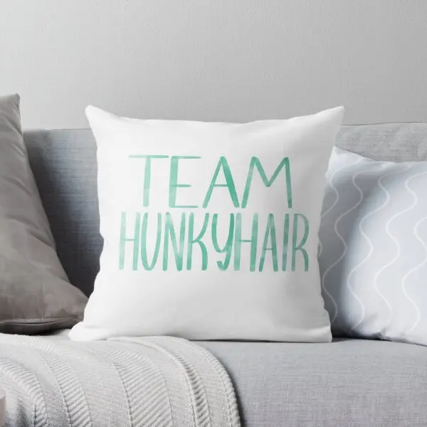 

Team Hunkyhair Printing Throw Pillow Cover Soft Wedding Office Fashion Waist Cushion Car Anime Pillows not include One Side