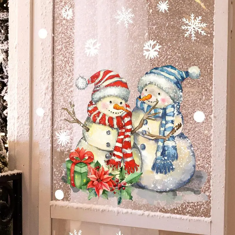 

Christmas Snowman Window Stickers Merry Christmas Decoration for Home Kids Room Snowflake Wall Sticker 2023 Xmas Navidad