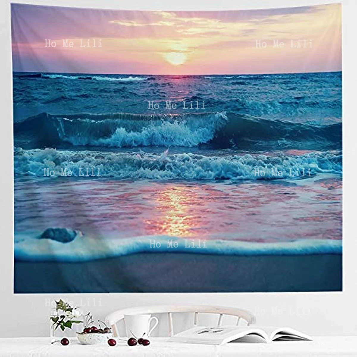 Beach Wave Sun Cloud Landscape Natural Scenery Wall Art Bohemian Home Decoration Tapestry