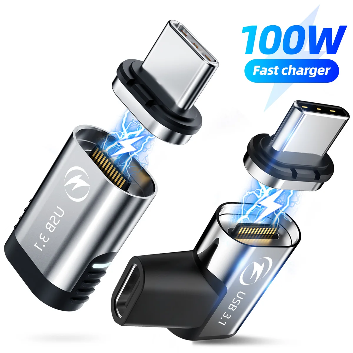 24Pins USB C Magnetic Adapter 10Gbp Type C PD 100W for Macbook Pro Air Samsung 4K@60Hz USB Fast Charge Magnet Converter usb to type c adapter type c adapter