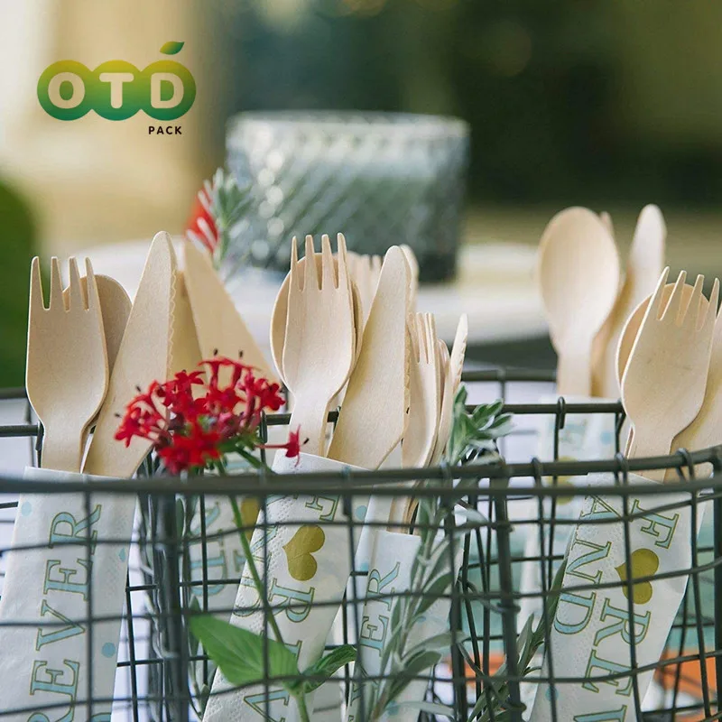 Description Picture 5 of itemDisposable Wooden Cutlery Forks/Spoons/Knives/Sporks Party Supplies Kitchen Utensil For Dessert Icecream