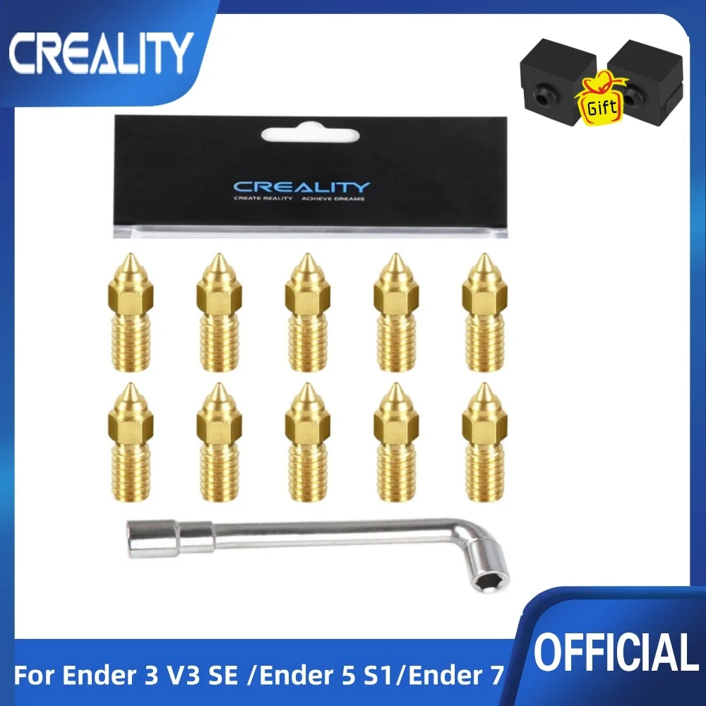 Creality ender 3 v3 se düsen 10pcs hoch geschwindigkeit messing düsen hotend extruder düse für ender 5 s1/ender 7 3d drucker