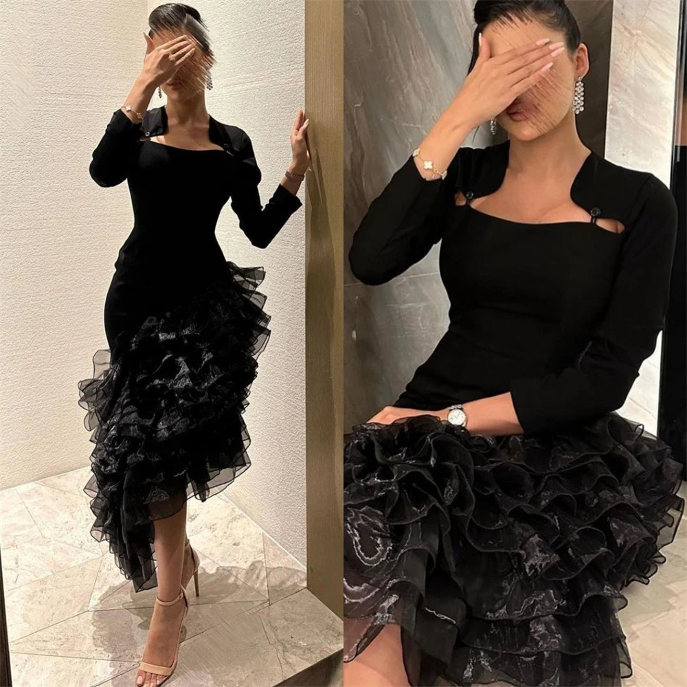 

Prom Dresses Exquisite Asymmetrical One-Shoulder Mermaid Celebrity Flowers Fold Chiffon Occasion Evening Gownفستان حفلات الزفاف