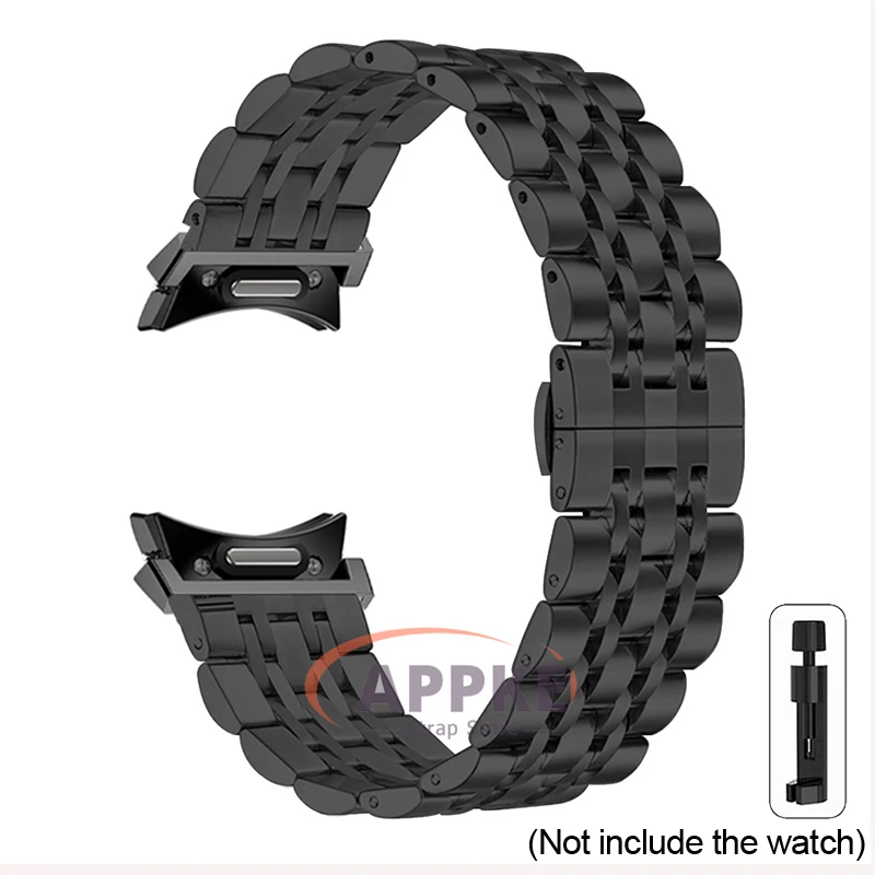 Sleek Stainless Steel Smartwatch Band - Gap-Free Quick Fit Metal Strap